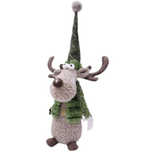 Decoratief rendier met muts als kerstversiering