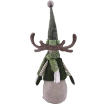 Decoratief elandfiguur met muts en sjaal