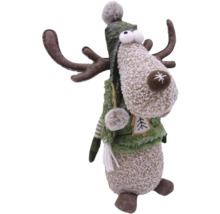 Decoratief rendierfiguur met muts, vest en gewei