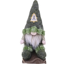Kerstkabouter met baard en kerstboomapplicatie op de muts