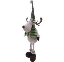 Decoratieve rendier kerstdecoratie met muts en sjaal