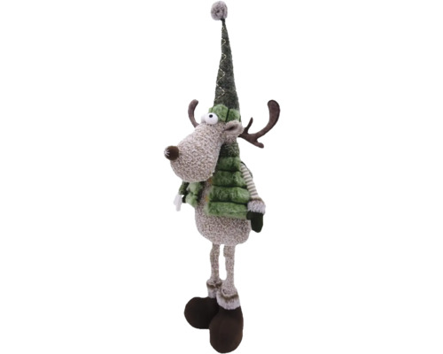 Decoratieve rendier kerstdecoratie met muts en sjaal