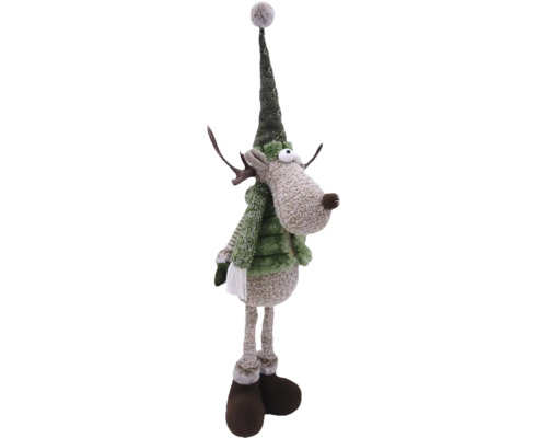 Decoratieve eland met muts en sjaal als kerstdecoratie