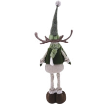 Decoratief rendierfiguur met muts, vest en gewei voor de kerstperiode
