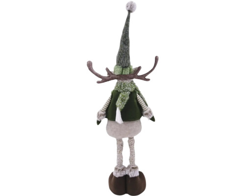 Decoratief rendierfiguur met muts, vest en gewei voor de kerstperiode