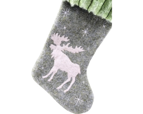 Decoratieve kerstsok met elandmotief en sterren