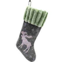 Decoratieve kerstsok met elandmotief en ophanglus