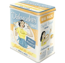 Retro-ontwerp doos met vaatwastabletten