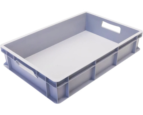 WIBO Opbergbox 60x40x12 cm grijs 23 liter Lege kunststof box met handgrepen voor opslag en transport