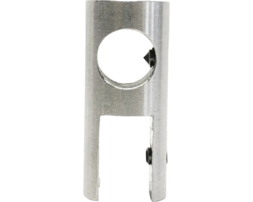Metalen connector met boring en schroeven