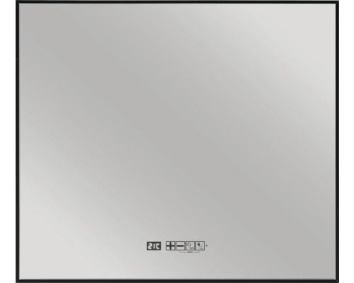 Rechthoekige spiegel met temperatuurweergave en frame