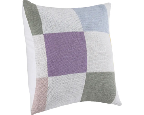 Vierkant sierkussen met gebreid patroon