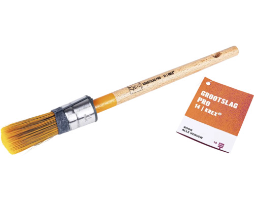 Ronde kwast met houten handvat en metalen ring