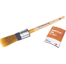 Ronde kwast met houten handvat en metalen rand