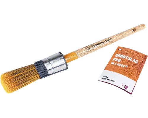 Ronde kwast met houten handvat en metalen rand