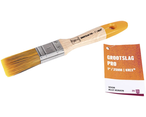 Verfkwast met houten handvat en 25 millimeter breedte