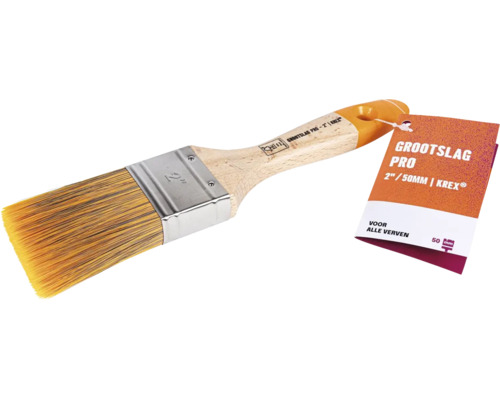 GROOTSLAG PRO Platte kwast voor lak 50 mm Verfkwast met houten handvat en 50 millimeter breedte
