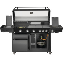 Gasbarbecue met open kap en gasfles