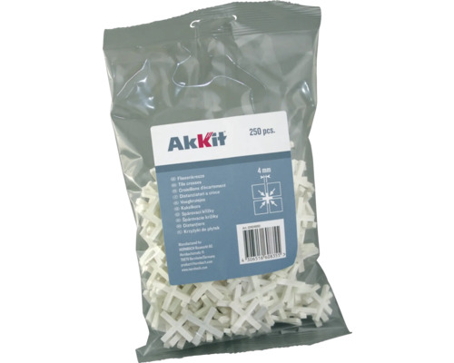 AKKIT Tegelkruisjes 4 mm, 250 stuks Verpakking tegelkruisjes, 4 mm, 250 stuks