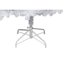 Detailopname van de witte metalen kerstboomstandaard