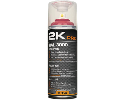 KWASNY 2K Pro spuitlak glans vuurrood (RAL3000) 400 ml