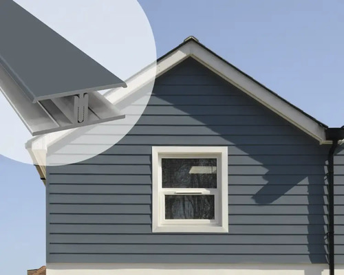 ESCADE Afwerkprofiel koppel kunststof RAL7000 pelsgrijs, 17-50mm 3000mm Gevelbekleding met kunststof panelen en verbindingsprofiel
