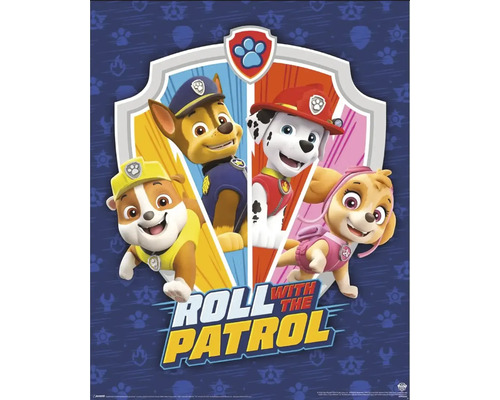 THE WALL Decopaneel Paw Patrol 40x50 cm Paw Patrol Roll with the Patrol poster