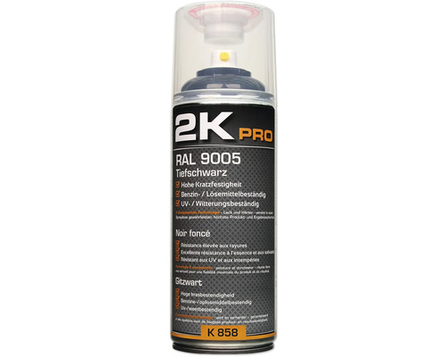 KWASNY 2K Pro spuitlak glans zwart (RAL9005) 400 ml