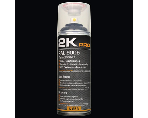 KWASNY 2K Pro spuitlak glans zwart (RAL9005) 400 ml 2K Pro spuitlak RAL 9005 diepzwart