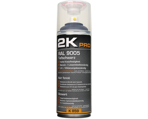 KWASNY 2K Pro spuitlak mat zwart (RAL9005) 400 ml