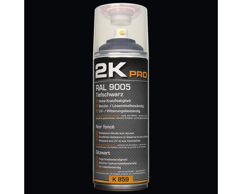 KWASNY 2K Pro spuitlak mat zwart (RAL9005) 400 ml 2K Pro RAL 9005 diepzwart lakspuitbus