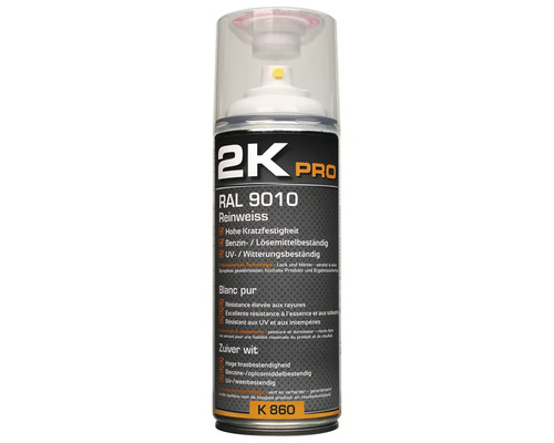 KWASNY 2K Pro spuitlak glans gebroken wit (RAL9010) 400 ml 2K Pro spuitlak Reinweiss RAL 9010