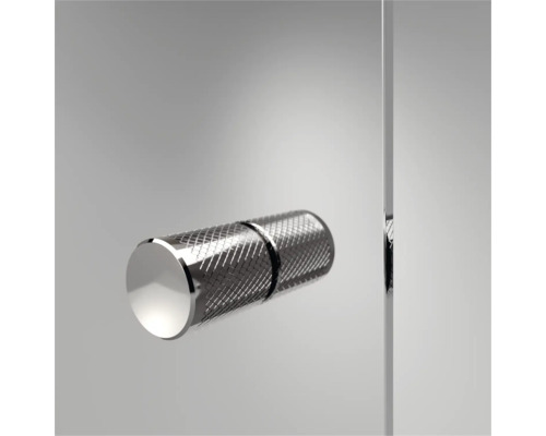 Douchecabinedeurgreep van metaal met gekarteld oppervlak