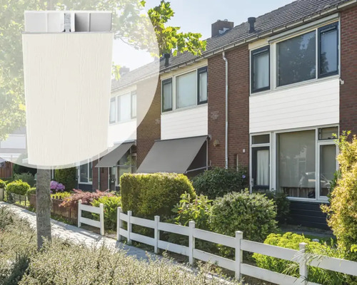 ESCADE Afwerkprofiel koppel aluminium/pvc RAL9016 wit, 17-50mm 3000mm Gevelbekleding op een woonhuis