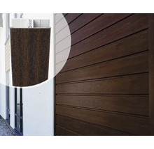 Houten gevelbekleding met messing en groef