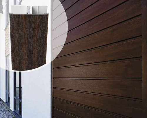 ESCADE Afwerkprofiel koppel aluminium/pvc sapeli , 17-50mm 3000mm Houten gevelbekleding met messing en groef