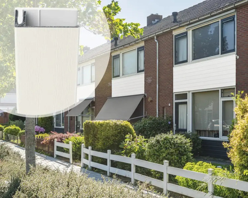 ESCADE Afwerkprofiel eind aluminium/pvc RAL9016 wit, 17x40x3000mm Gevelbekleding op een woonhuis