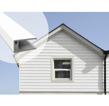 Gevel van een huis met wit gevelprofiel