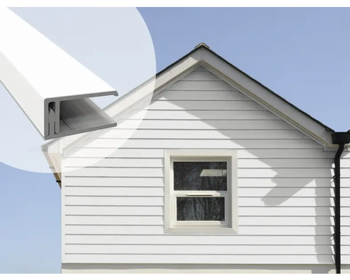 ESCADE Afwerkprofiel eind kunststof RAL9003 signaal wit, 17x40x3000mm Gevel van een huis met wit gevelprofiel