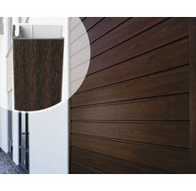 Close-up van gevelbekleding met messing en groef