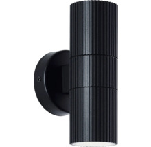 Zwarte wandlamp met geribbeld oppervlak
