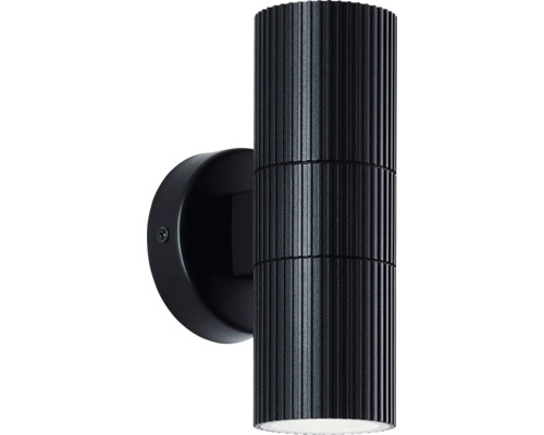 Zwarte wandlamp met geribbeld oppervlak