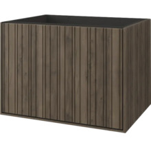 Rechthoekige plantenbak met verticaal gegroefd houtdesign