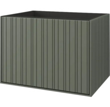 Rechthoekige plantenbak met verticale strepen voor de tuin.