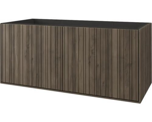 JUNGBORN Wastafelonderkast Seimila 100x43x46 cm walnoot Houten wastafelonderkast met twee deuren