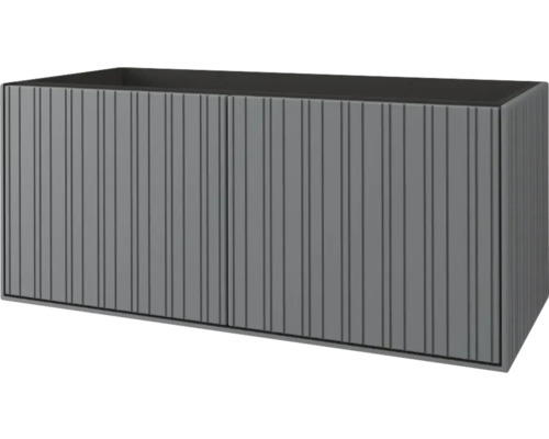 Grijze wastafelonderkast met twee deuren