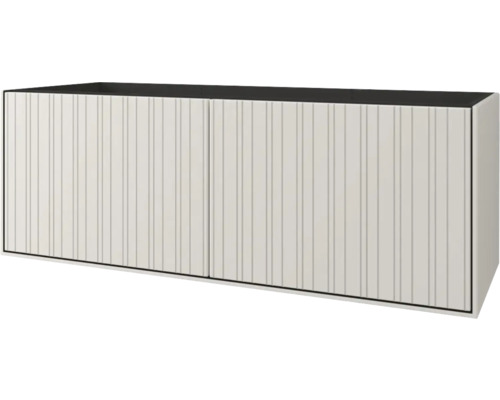 Onderkast voor wastafel met twee deuren en geribbelde voorkant