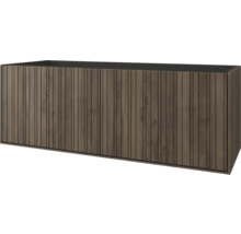 Houten wastafelonderkast met verticale lamellen