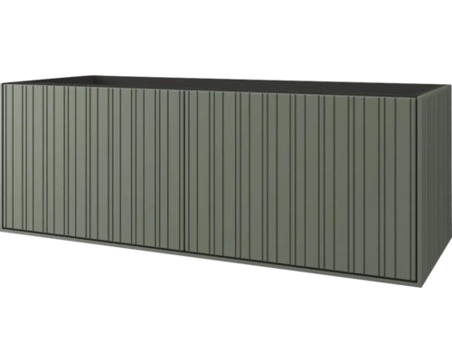 Grijze wastafelonderkast met ribbelpatroon