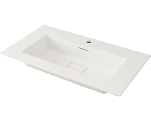 Wastafel van keramiek met rechthoekige vorm